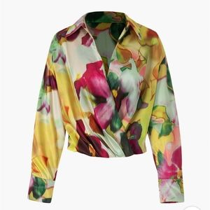 Printed Satin Blouse